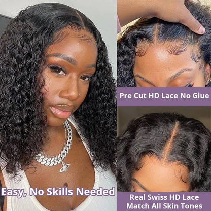 Water Wave Bob HD Glueless Lace Front Wig