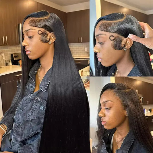 Malaysian Human Hair Bone Straight HD Glueless Lace Front Wig