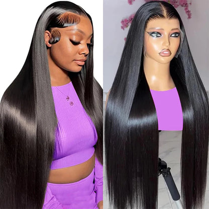 Malaysian Human Hair Bone Straight HD Glueless Lace Front Wig