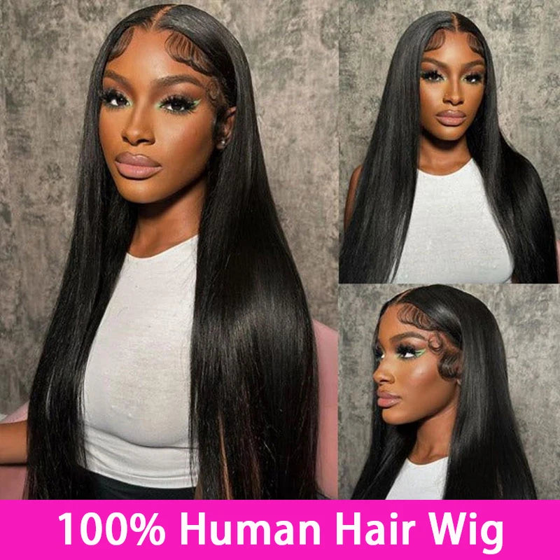 Malaysian Human Hair Bone Straight HD Glueless Lace Front Wig