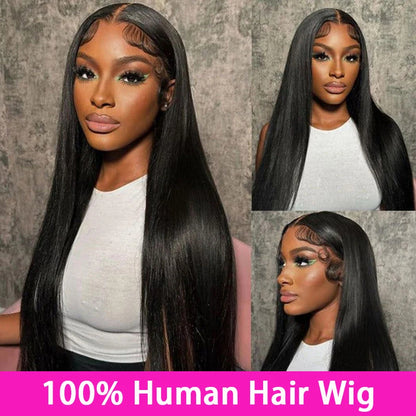 Malaysian Human Hair Bone Straight HD Glueless Lace Front Wig